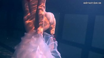 Preview 4 of Tricked Clothes - Bulava Lozhkova with a red tie and skirt underwater