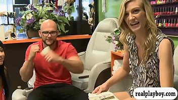 Preview 1 of Rashiun Mom Sex - Tight blonde babe screwed in the parlor
