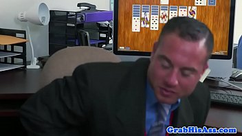 Preview 2 of Indian Mom And Brother - Assfucked stud sprays cum in office threeway