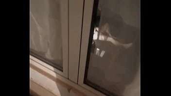 Preview 3 of Pee Gasm - Spying flatmate Jerking Off (from the street window)