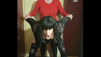 Preview 4 of Boy Boy And Fuck - crossdressing sissy mark wright fucked by his masked girlfriend with a strap-on dildo