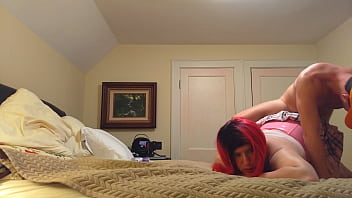 Preview 4 of Sunny Leyon Xnxx Hd - Trans Fucked Doggystyle in Bedroom