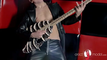 Preview 3 of Boobs Sax Hd - Kinky stripper guy dances showing his ass and erect dick in gay rocker porn
