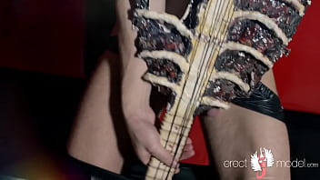 Preview 4 of Boobs Sax Hd - Kinky stripper guy dances showing his ass and erect dick in gay rocker porn