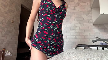 Preview 4 of Cartoon Wala Www Xxx Video - Student masturbates in the kitchen in panties