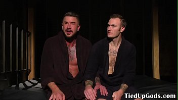 Preview 4 of Lesbeans Sex 2017 - Ripped bdsm sub restrained for cock whipping