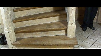 Preview 1 of Womanpornotube - Red ass - spanking home on the stairs