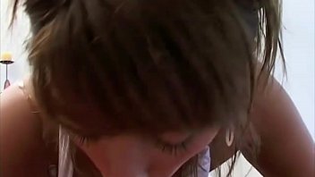 Preview 4 of Boob Drink Milk Boy - Sloppy blowjob and facial for a brunette