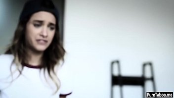 Preview 3 of Young Lesbo German Online - Nasty stepsister teen fucked by her angry stepbrother