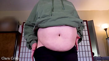 Preview 2 of Mother Groping Videos - Worship My Soft Jiggly Belly | Squeezing Dropping and Bouncing to Make This Chubby Belly Ripple | Clara Crisp Shows Off Soft Round Belly