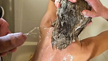 Preview 2 of Teen Sex Morg - Pee on My Head when I Washed my Hair plus BlowJob when I Pee