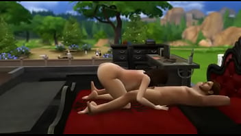 Preview 4 of Diamond Video Xxx - Sims 4 Brunette girl gives handjob and blowjob