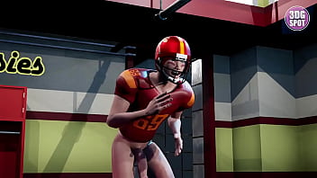 Preview 1 of Dasi Hndi Sax - 3DGSPOT - Big Titties Teen Gets DP By Two Footbal Players In The Locker Room! 3D CARTOON PORN!