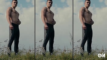Preview 3 of Fuck Sarah Room - Muscle teen boy stops his scooter for sexy workout
