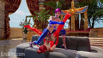 Preview 1 of Bi Balls - Animated Futanari Orgies. Interactive 3D porn game