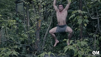 Preview 2 of Thailand Partu Sex - Sexy tarzan gay parody with barbarian boy in modern world