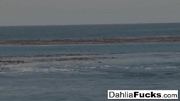 Preview 1 of O Shet No Fuck Me Plz - Dahlia gets naughty and squirts all over the beach