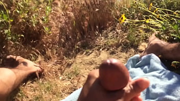 Preview 1 of Vasla Xx - Big cock blows his load at a public beach!