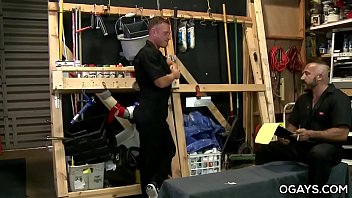 Preview 1 of Teen Boy Alone - Mature gays having fun at work