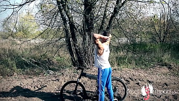 Preview 2 of Asd Blod Dick - Sensual male strip by sexy young man on bike showing his gay bubble butt