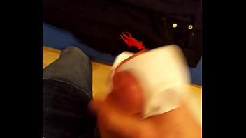 Preview 4 of Varjin Xxx Movi - Huge cumshot into ripped white shirt cuffs,  double cum
