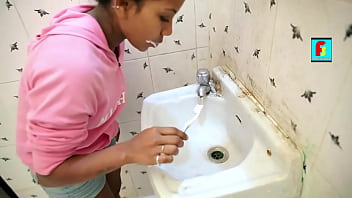 Preview 1 of Porn Saxi Movi - Dark ebony busty girl shower smooch with boyfriend