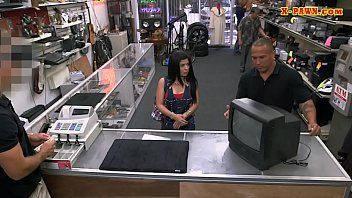 Preview 1 of Big Boobs And Smat - Cuban babe gets screwed at the pawnshop