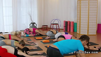Preview 2 of New Pussy Xxxx Video - Coach bangs two hot fitness babes