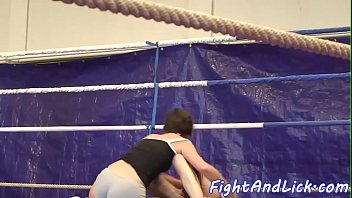 Preview 2 of Starwor - Petite beauty strips and enjoys wrestling