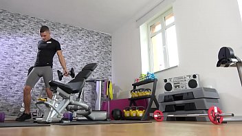 Preview 1 of Baby Sex Masliana - Fitness Rooms Sexy Spanish brunette covered in cum after workout fucking