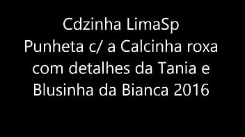 Preview 1 of Whore Enjoys A Big Shlong - Punheta com Calcinha roxa com detalhes da Tania e Blusinha da Bianca 2016