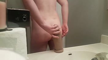 Preview 3 of Mia Khalifa Xxx Video Creampie - 22 year old ass destroyed by huge Boss Hogg dildo from Mr. Hankey&#039_s Toys