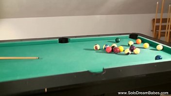 Preview 1 of Pussyfuck Hd - Pool Table Blonde Striptease