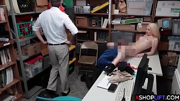 Preview 3 of Tubeo Folia - Hot blonde teen fucked in front of her stepdad by security