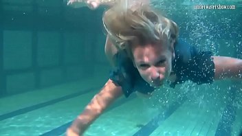 Preview 1 of Gang Rapeporn - Blonde Feher with big firm tits underwater