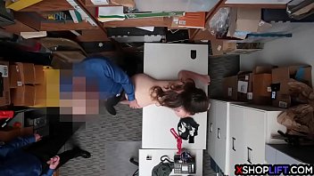 Preview 3 of Hack Sweden - Teen shoplifting busted and fucked by two security guys