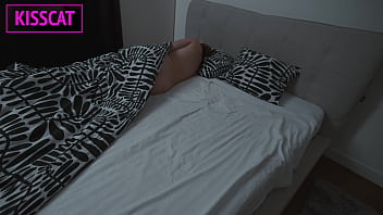 Preview 1 of Massage Oil Fucked - Step son Surprises Step mom in Share Bed,  Fucks Sideways while She Holds Moans Till Facial
