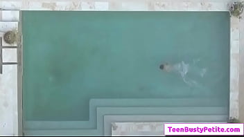 Preview 2 of Tarzan Fucking Gril - Titty Porn - Poolside Breast Stroke with Annika Eve videoclip-01