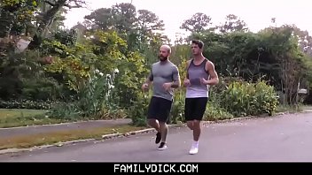 Preview 1 of Xxx Video Hb No - FamilyDick - Older tattooed muscle Stepdaddy coaches virgin stepson on thick cock