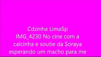 Preview 1 of Teen Anda Creampie - IMG 4231 Punhetando com a calcinha e soutie da Soraya no cine Arouche 2017