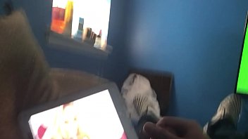 Preview 2 of Yleboobs Busty Teen - me masturbating to interracial porn.
