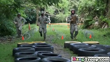 Preview 2 of Black Man Sex Wite Girl Havi Sex - Tattooed soldier banging his friend