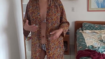 Preview 4 of Melaysia Piem - My wife&#039_s beautiful stepsister shows off in a bikini on the beach and in stockings with garters