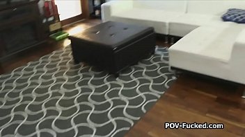 Preview 2 of She Teaches Him How To Suck Cock - Perky teen craves for big cocking