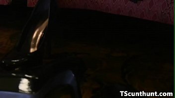 Preview 1 of Black Milfs Nude Pics - Bonded asian babe rubs TS cock with her feet