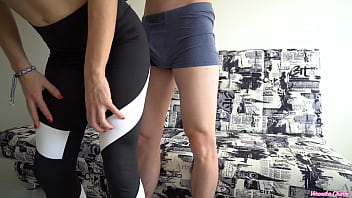 Preview 1 of Tranny Blonde Blowjob - Anal,  Pussy Fuck And Deep Blowjob With Sexy Girl In Yoga Pants :)