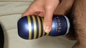 Preview 2 of Black Porn Fhd - masturbation and cumshot twice with TENGA PREMIUM VACUUM CUP