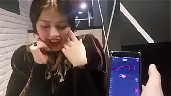 Preview 3 of Sunny Leo E Threesum - cute girl with remote vibrator in public