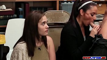 Preview 2 of Pulled Babe Gets Ravaged In Wc - Peyton and Sienna slurp meaty penis to drilled