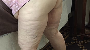 Preview 2 of Kiss Me New - Huge ass busty mature milf in sexy booty shorts flashing big boobs and plump chubby pussy close up - fat ass BBW woman gets fucked and pussy full of black cum - thick ssbbw creampie